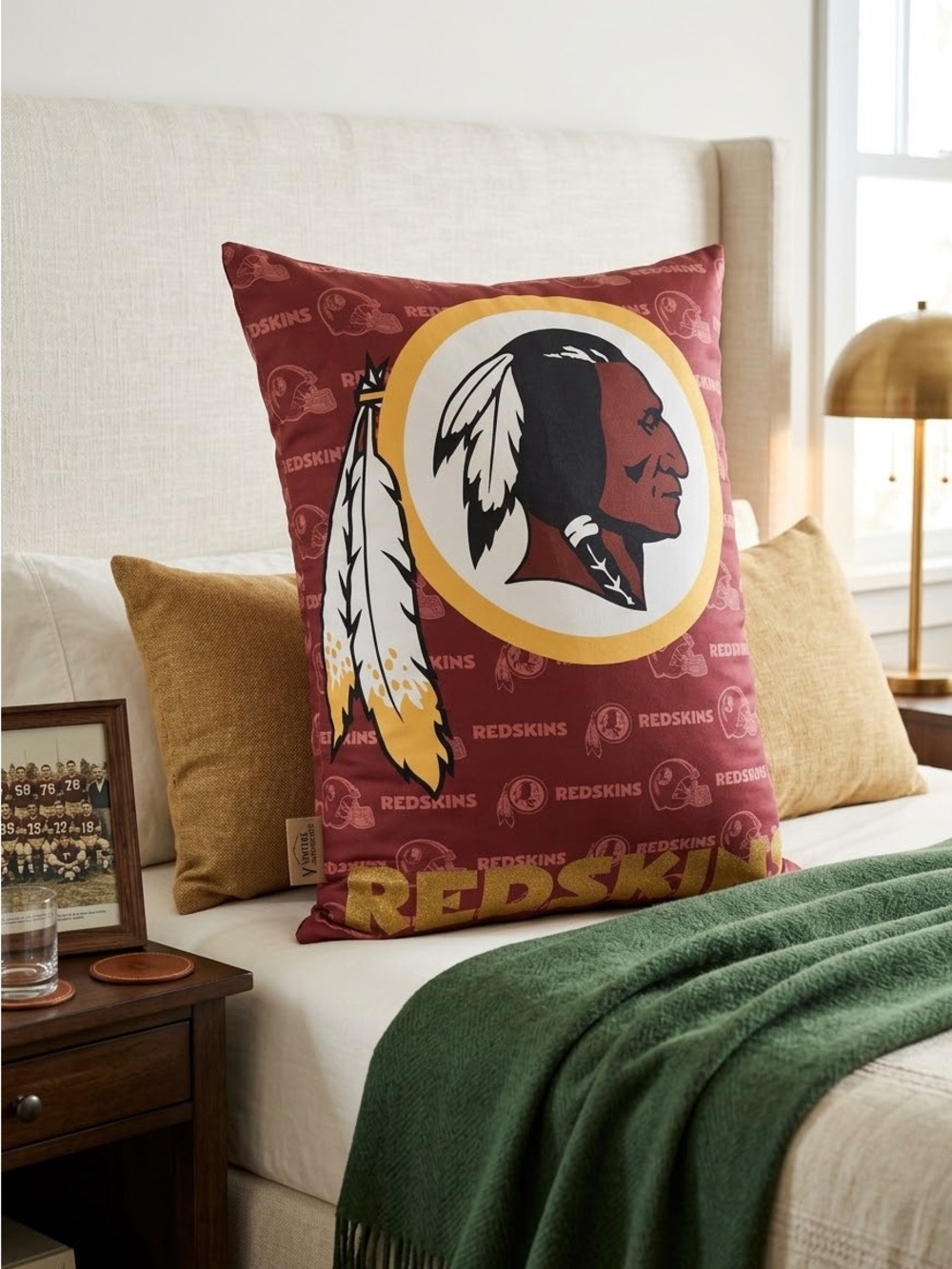 Vintage NFL Washington Redskins Throw Pillow in 31”